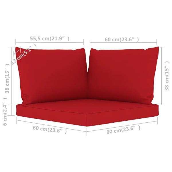 Grote foto vidaxl coussins de canap palette 3 pcs rouge tissu huis en inrichting woningdecoratie