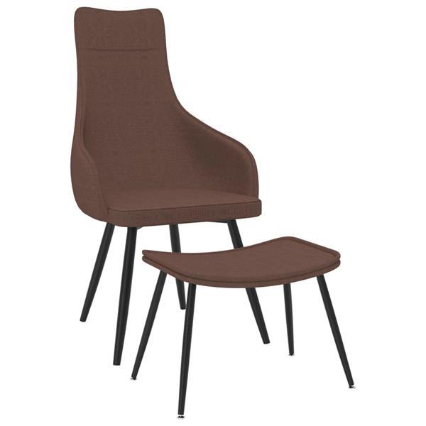 Grote foto vidaxl chaise de canap avec repose pied marron tissu huis en inrichting stoelen
