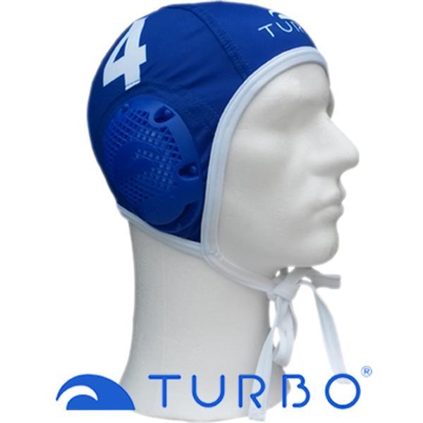 Grote foto special made turbo waterpolo cap size m l professional bla watersport en boten watersportkleding