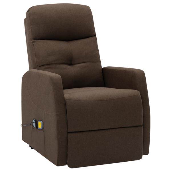 Grote foto vidaxl fauteuil inclinable de massage marron tissu huis en inrichting stoelen