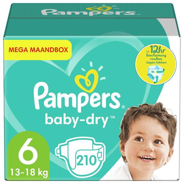 Grote foto pampers baby dry maat 6 mega maandbox 210 luiers kinderen en baby dekens en slaapzakjes