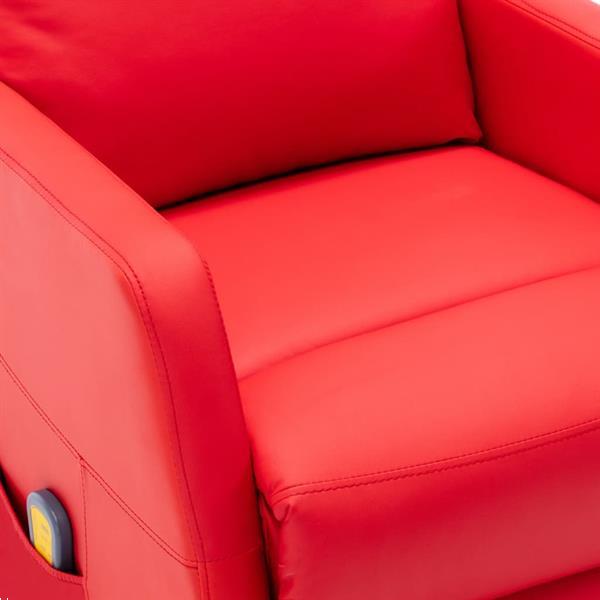 Grote foto vidaxl fauteuil de massage inclinable rouge similicuir huis en inrichting stoelen