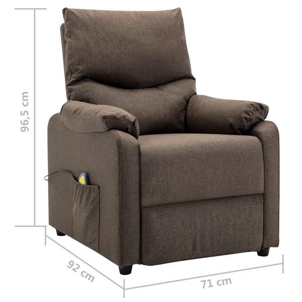 Grote foto vidaxl fauteuil inclinable de massage marron tissu huis en inrichting stoelen