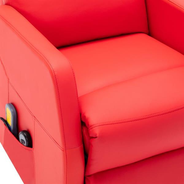 Grote foto vidaxl fauteuil inclinable de massage rouge similicuir huis en inrichting stoelen