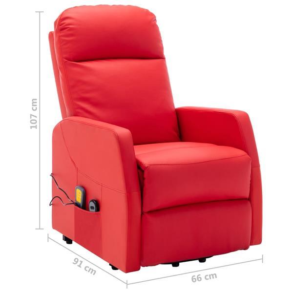 Grote foto vidaxl fauteuil inclinable de massage rouge similicuir huis en inrichting stoelen