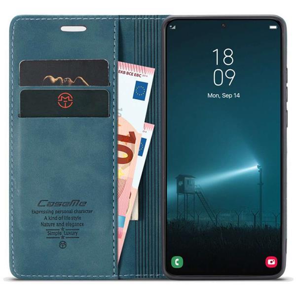 Grote foto caseme samsung galaxy s22 plus retro wallet case blauw telecommunicatie mobieltjes