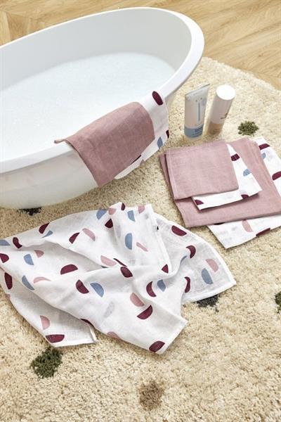 Grote foto wasbare luier shapes lilac 3st meyco kinderen en baby dekens en slaapzakjes
