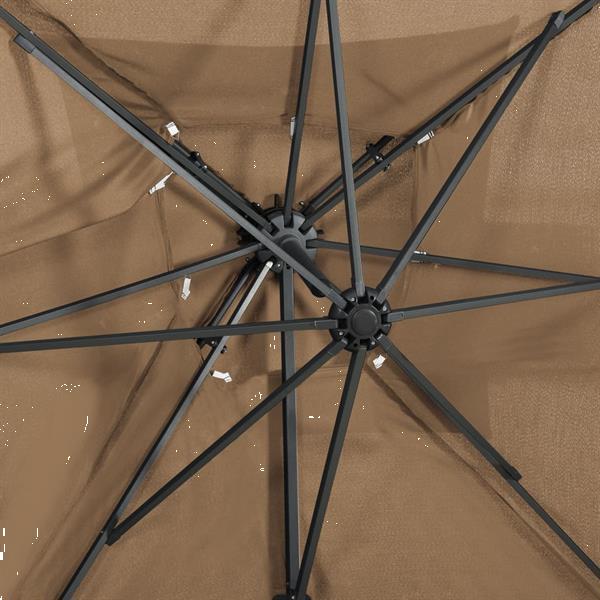 Grote foto vidaxl parasol d port double toit taupe 250x250 cm tuin en terras overige tuin en terras