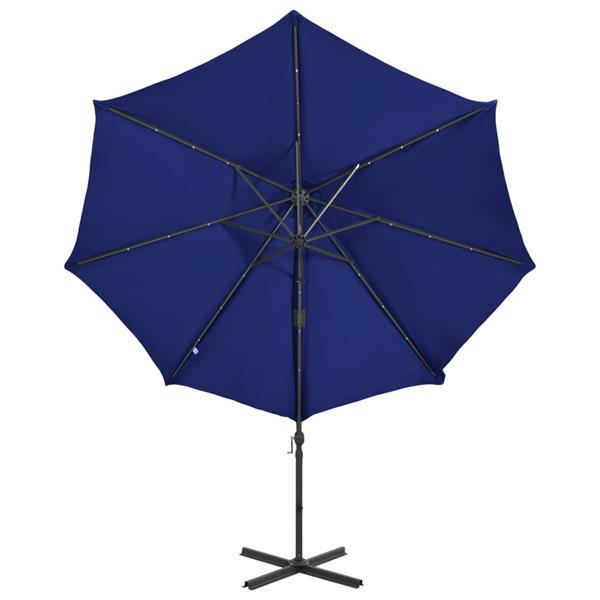Grote foto vidaxl parasol d port avec m t et lumi res led bleu azur 3 tuin en terras overige tuin en terras