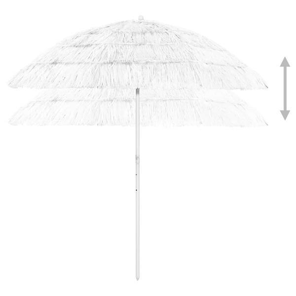 Grote foto vidaxl parasol de plage hawaii blanc 240 cm tuin en terras overige tuin en terras