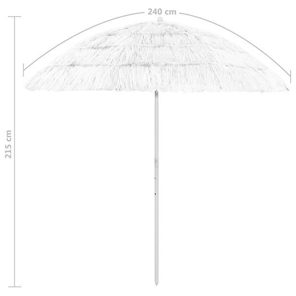 Grote foto vidaxl parasol de plage hawaii blanc 240 cm tuin en terras overige tuin en terras