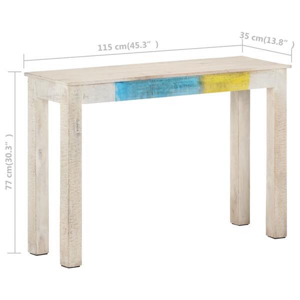 Grote foto vidaxl table console blanc 115x35x77 cm bois de manguier bru huis en inrichting eettafels