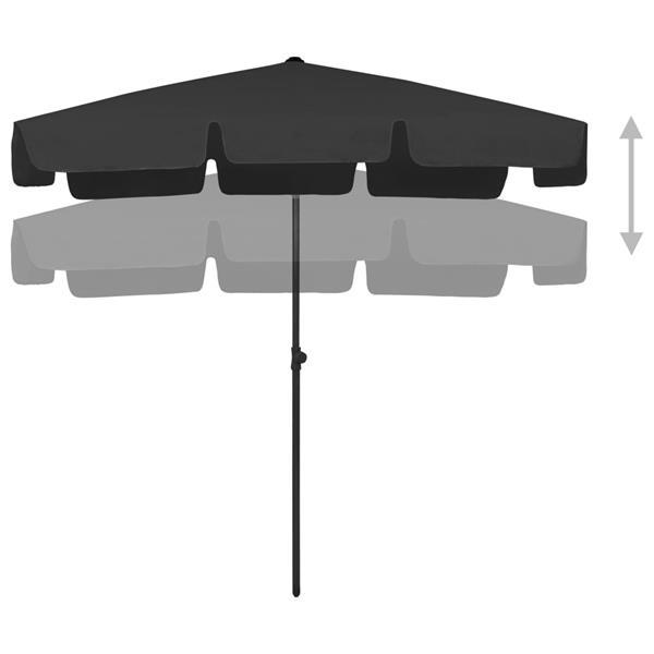Grote foto vidaxl parasol de plage noir 200x125 cm tuin en terras overige tuin en terras