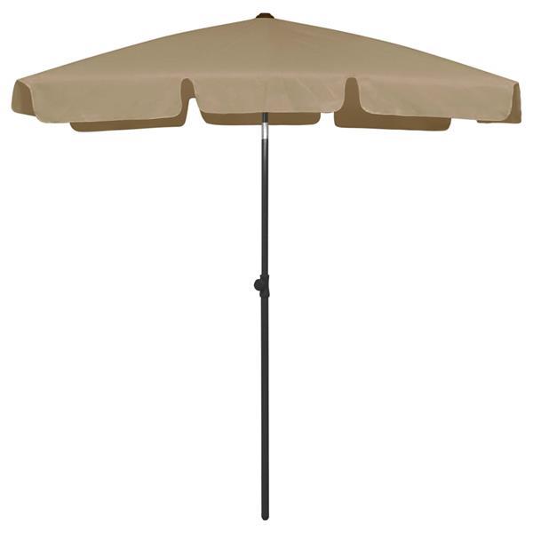 Grote foto vidaxl parasol de plage taupe 180x120 cm tuin en terras overige tuin en terras