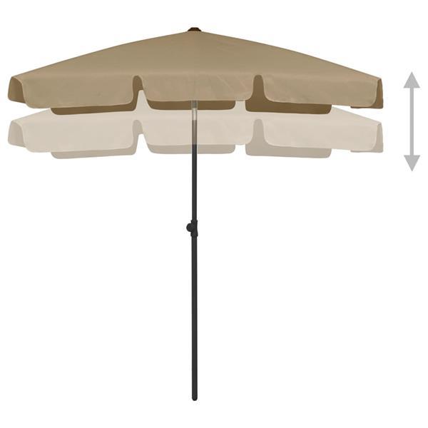 Grote foto vidaxl parasol de plage taupe 180x120 cm tuin en terras overige tuin en terras