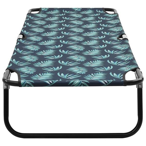 Grote foto vidaxl chaise longue pliable acier motif de feuilles tuin en terras tuinmeubelen