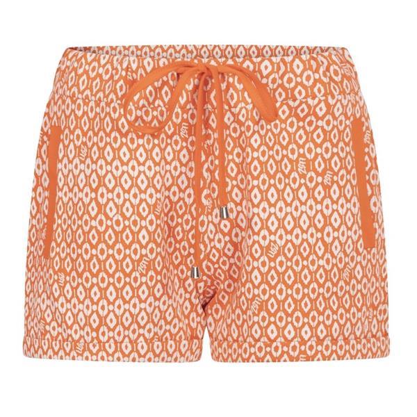 Grote foto oranje geprinte sweatshort marly zoso kleding dames broeken en pantalons