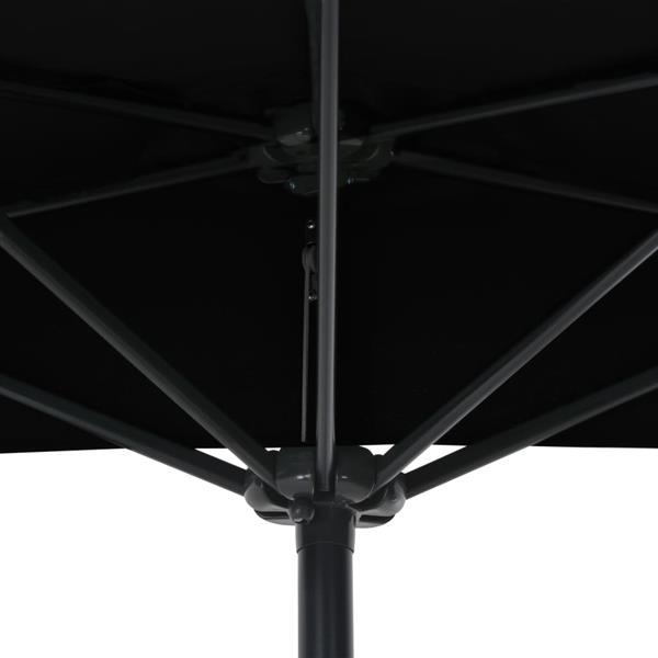 Grote foto vidaxl parasol de balcon avec m t en aluminium noir 270x135x tuin en terras overige tuin en terras
