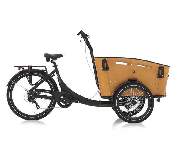 Grote foto vogue elektrische bakfiets superior 3 mat zwart bruin 468 wa fietsen en brommers bakfietsen