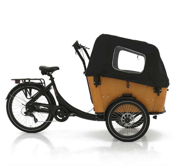 Grote foto vogue elektrische bakfiets superior 3 mat zwart bruin 468 wa fietsen en brommers bakfietsen