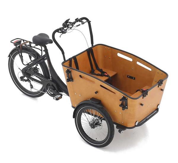 Grote foto vogue elektrische bakfiets superior 3 mat zwart bruin 468 wa fietsen en brommers bakfietsen