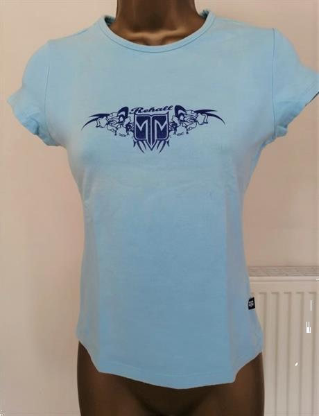 Grote foto turquoise top met glitters van rehall small kleding dames t shirts
