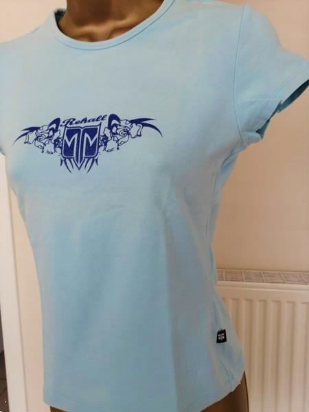 Grote foto turquoise top met glitters van rehall small kleding dames t shirts