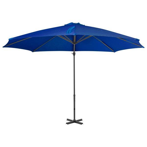 Grote foto vidaxl parasol d port avec m t en aluminium bleu azur 300 tuin en terras overige tuin en terras