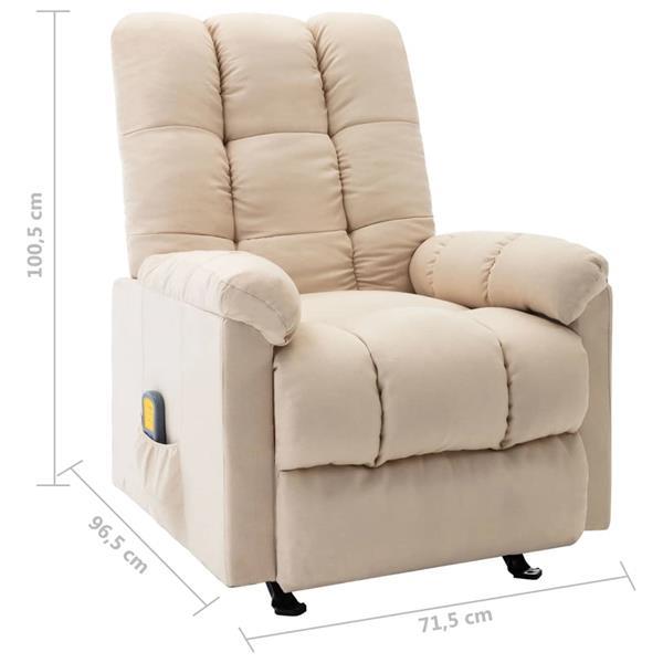 Grote foto vidaxl fauteuil de massage inclinable cr me tissu huis en inrichting stoelen