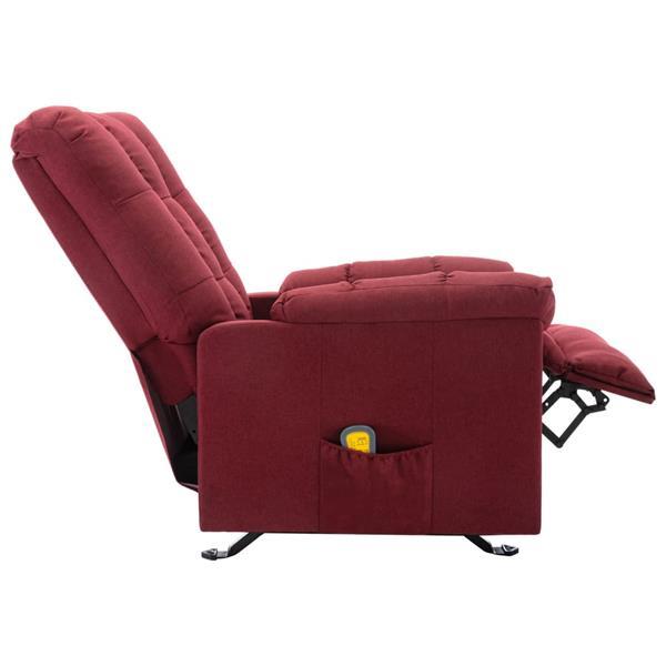 Grote foto vidaxl fauteuil de massage inclinable rouge bordeaux tissu huis en inrichting stoelen