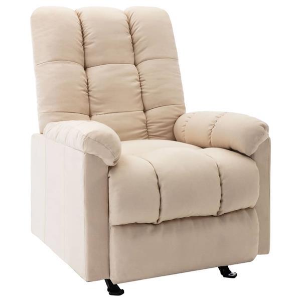 Grote foto vidaxl fauteuil inclinable cr me tissu huis en inrichting stoelen