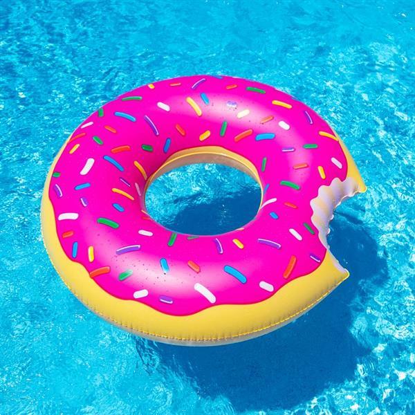 Grote foto opblaasbare donut zwemband xxl roze kinderen en baby zwembaden en zandbakken