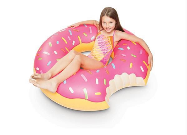 Grote foto opblaasbare donut zwemband xxl roze kinderen en baby zwembaden en zandbakken