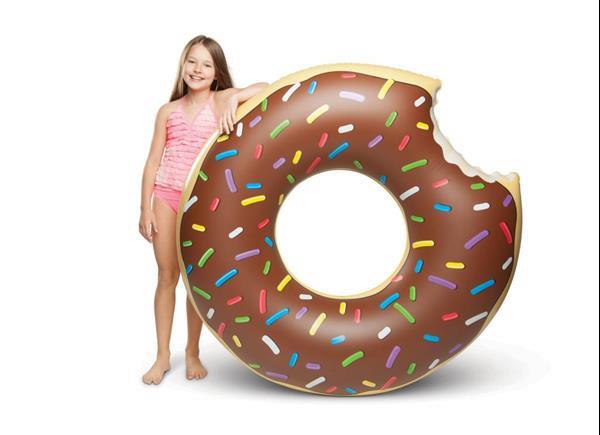 Grote foto opblaasbare donut zwemband xxl donut chocolate kinderen en baby los speelgoed