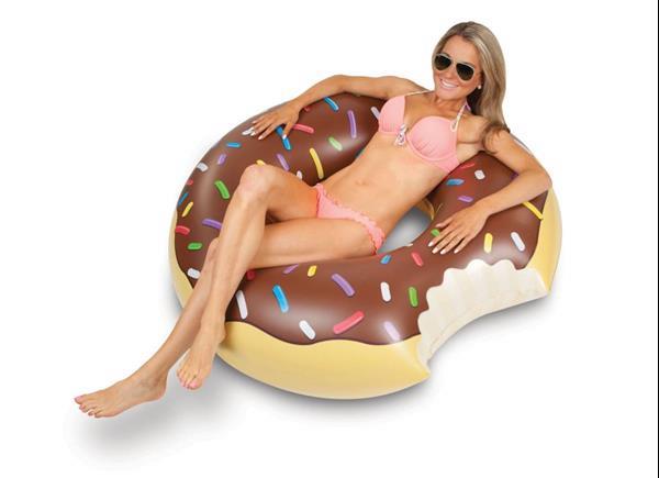 Grote foto opblaasbare donut zwemband xxl donut chocolate kinderen en baby los speelgoed