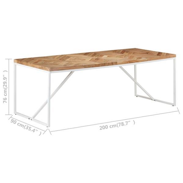 Grote foto vidaxl table d ner 200x90x76 cm bois massif d acacia et de huis en inrichting eettafels