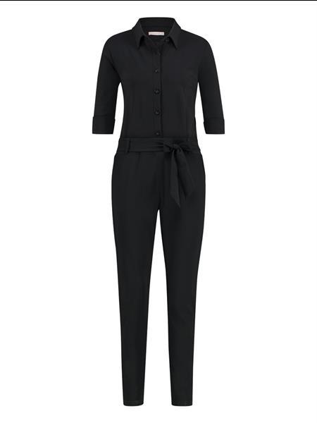 Grote foto zwarte jumpsuit angelique 3 4 with cuff studio anneloes kleding dames overige kledingstukken