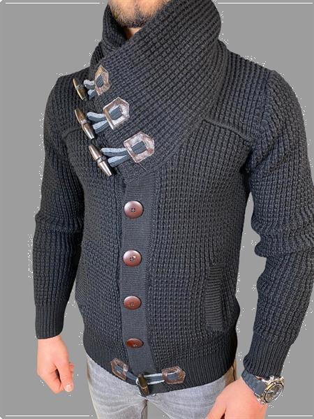 Grote foto trui zwart 9530 kleding heren truien en vesten