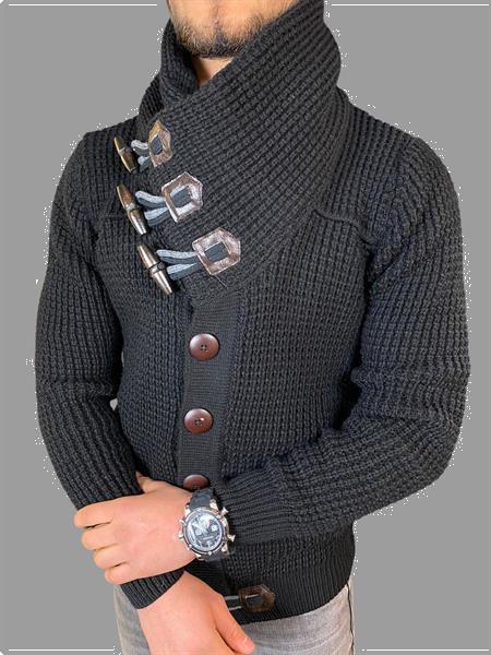 Grote foto trui zwart 9530 kleding heren truien en vesten