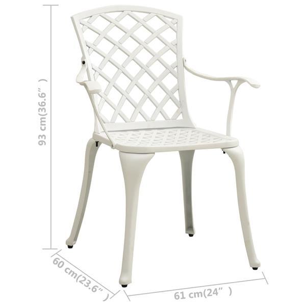 Grote foto vidaxl chaises de jardin 2 pcs aluminium coul blanc tuin en terras tuinmeubelen