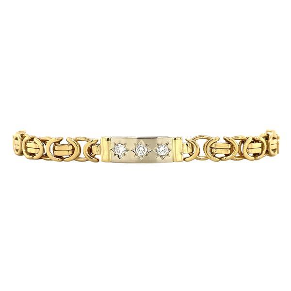 Grote foto gouden armband met platte koningsschakel 20.5 cm 14 krt kleding dames sieraden