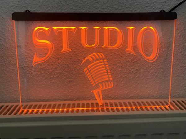 Grote foto studio microfoon neon bord lamp led cafe verlichting reclame huis en inrichting overige