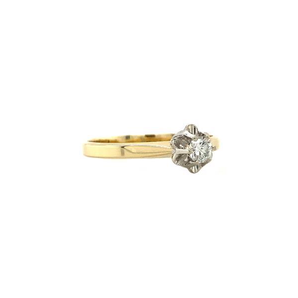 Grote foto gouden solitair ring met diamant kleding dames sieraden