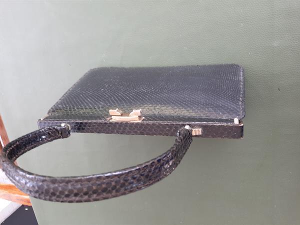 Grote foto klassieke vintage handtas in zwart slangenleder sieraden tassen en uiterlijk damestassen