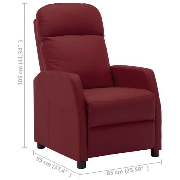 Grote foto vidaxl fauteuil inclinable rouge bordeaux similicuir huis en inrichting stoelen
