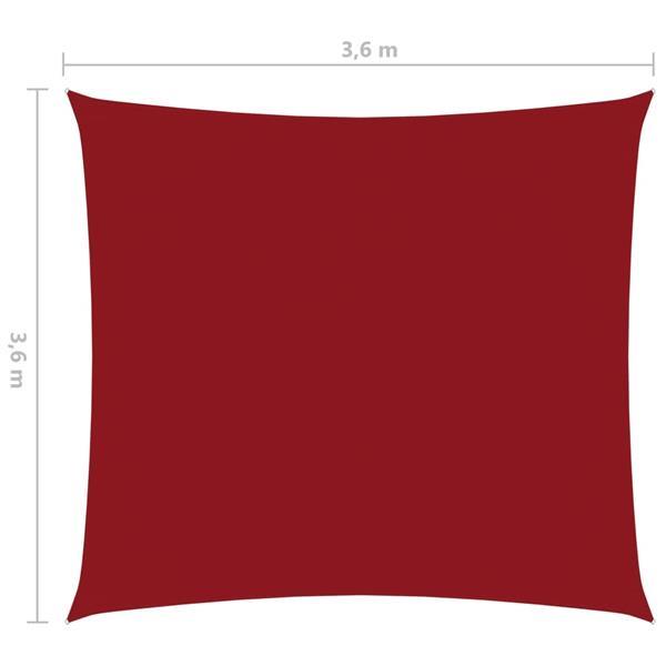Grote foto vidaxl voile de parasol tissu oxford carr 3 6x3 6 m rouge tuin en terras overige tuin en terras