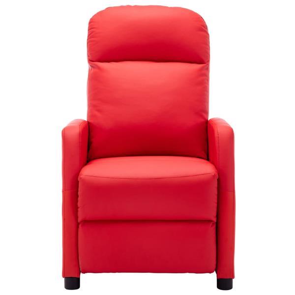 Grote foto vidaxl fauteuil inclinable rouge similicuir huis en inrichting stoelen