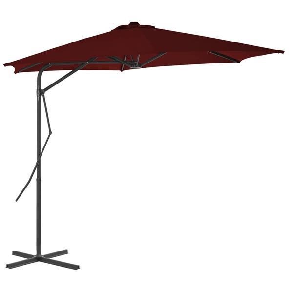 Grote foto vidaxl parasol d ext rieur avec m t en acier rouge bordeaux tuin en terras overige tuin en terras