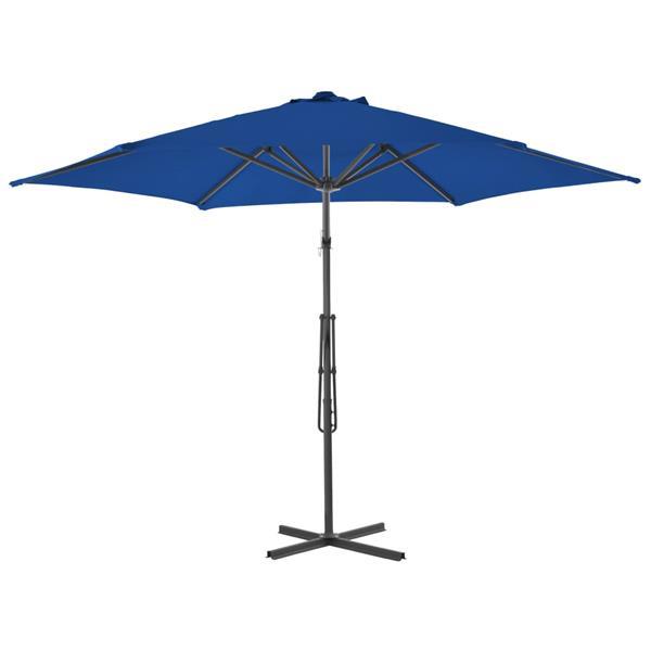 Grote foto vidaxl parasol d ext rieur avec m t en acier bleu 300x230 cm tuin en terras overige tuin en terras