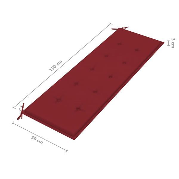 Grote foto vidaxl coussin de banc de jardin rouge bordeaux 150x50x3 cm huis en inrichting woningdecoratie